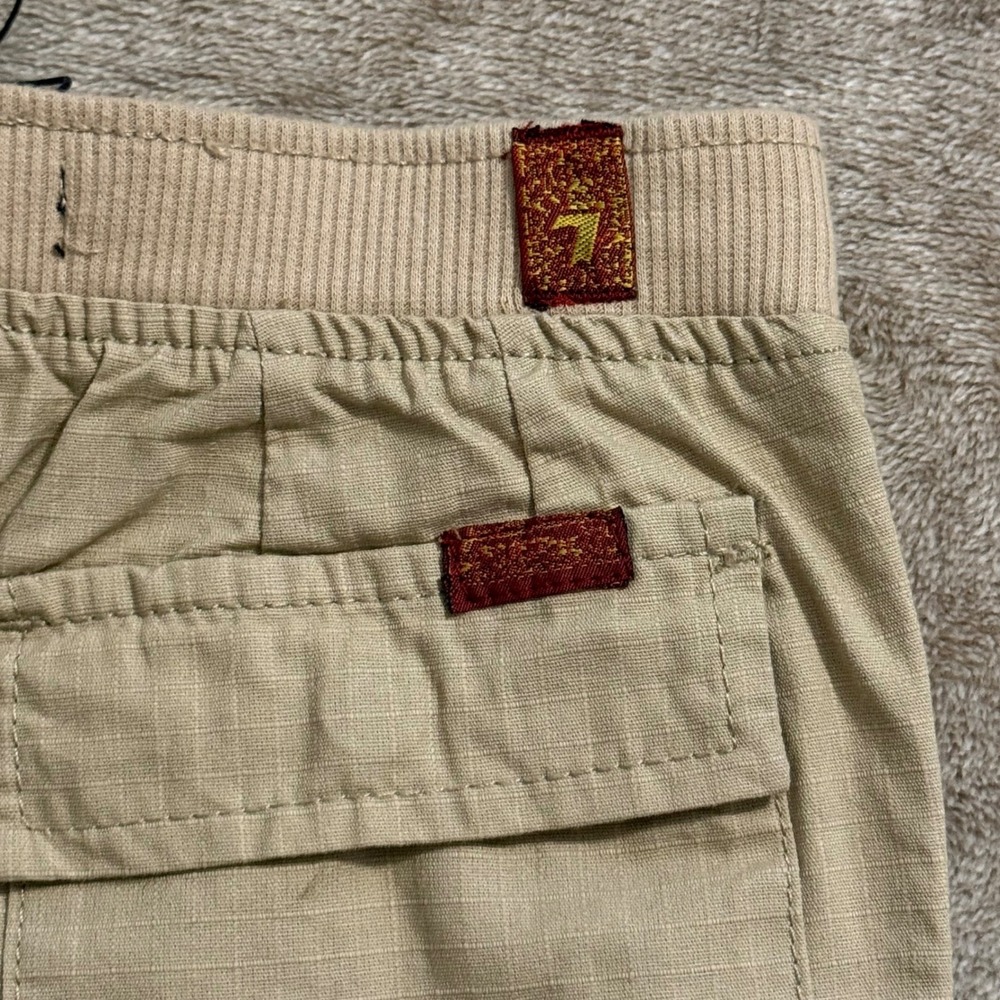 7 For All Mankind Kids Boys Stone Ripstop Cargo Shorts Size 5 Beige - Picture 5 of 7